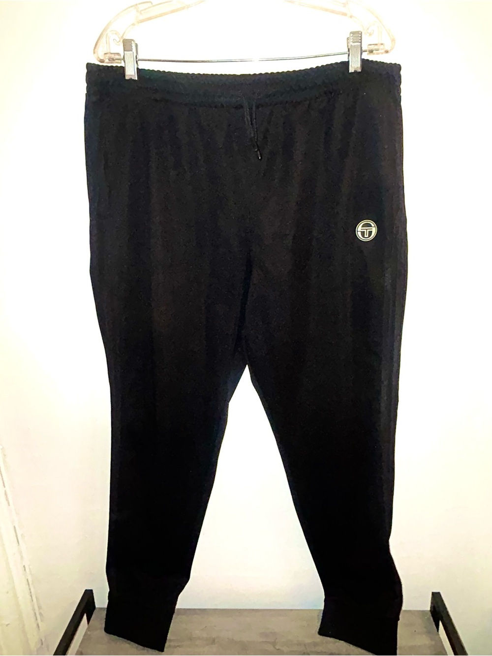 Sergio Tacchini Black Jogger Sweatpants with Logo